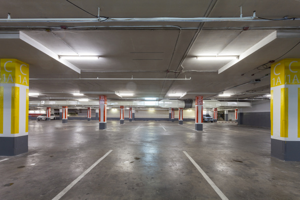 Parking garage interior, industrial building,Empty underground. - Photo, Image