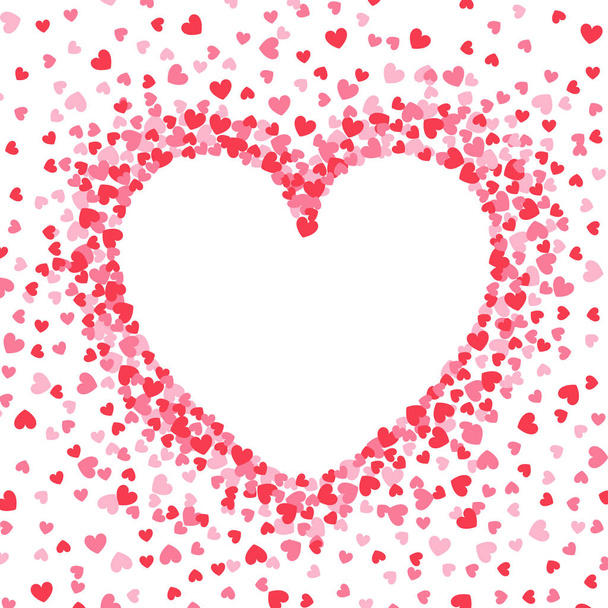 Форма серця, рожевий конфетті з білим тлом
 - Вектор, зображення