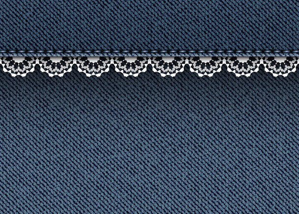 Jeans with lace and stitches - Vector, Image