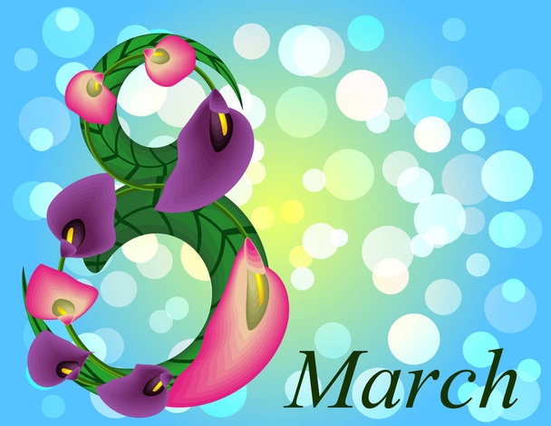 March 8  greeting card - Вектор,изображение