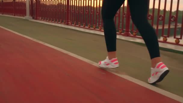 runner run on the bridge - Video, Çekim