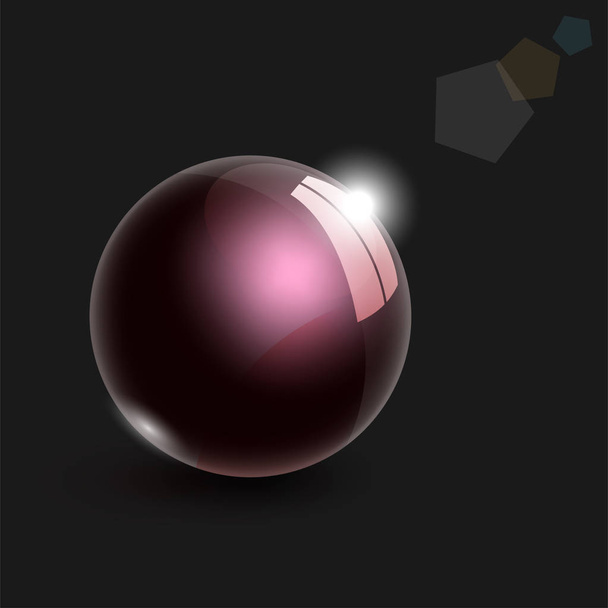 realistic glass ball with bokeh 3d illustration - ベクター画像