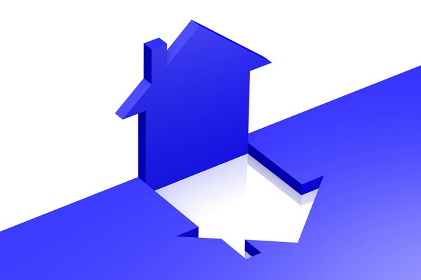 Forma de casa geométrica 3D
 - Foto, Imagem