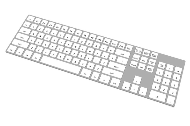 3D moderní počítačová klávesnice - Fotografie, Obrázek