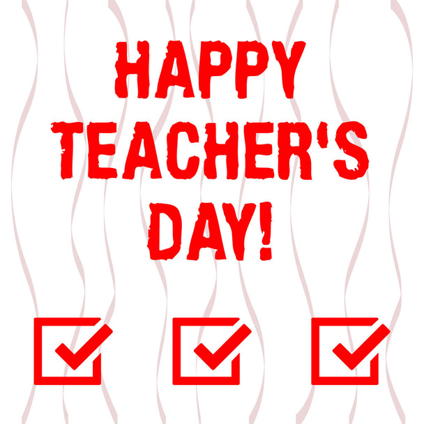 Handwriting text Happy Teacher S Is Day. Concept meaning birth second President India used celebrate masters Vertical Curved Ribbon Strip Twisted Sash in Seamless Repeat Pattern photo. - Photo, Image