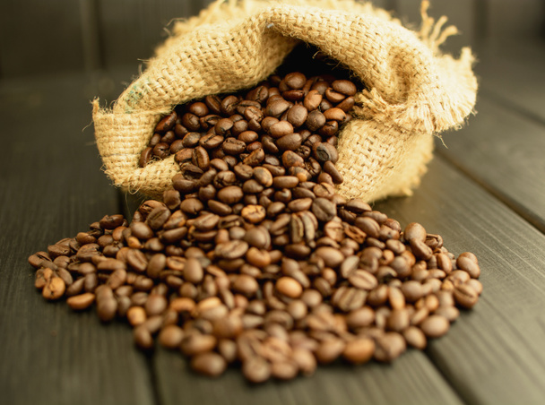 Black coffee beans closeup - Fotoğraf, Görsel