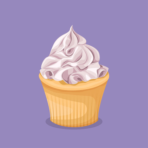 Sweet colorful dessert on a purple background. - Vector, imagen