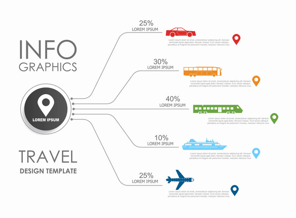 Шаблон инфографического дизайна путешествия с местом для ваших данных. Векторная иллюстрация
. - Вектор,изображение