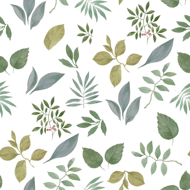 Seamless watercolour pattern. Hand painted watercolor illustration. Seamless botanical watercolor exotic floral pattern. - Foto, Imagem