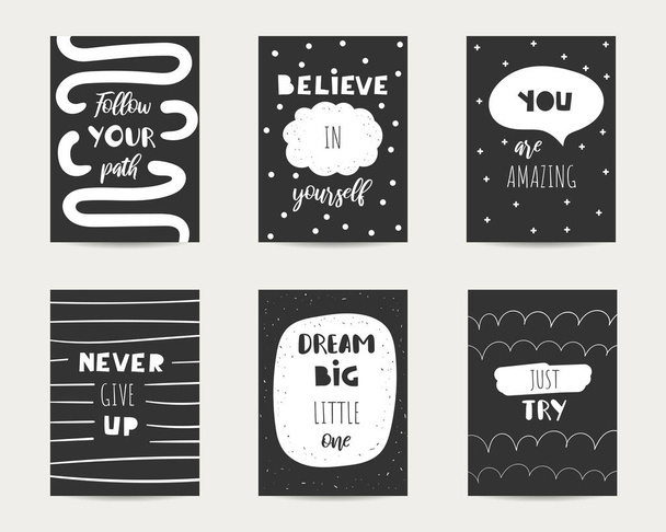 Cartoline bianche e nere, cartoline per bambini con citazioni
 - Vettoriali, immagini
