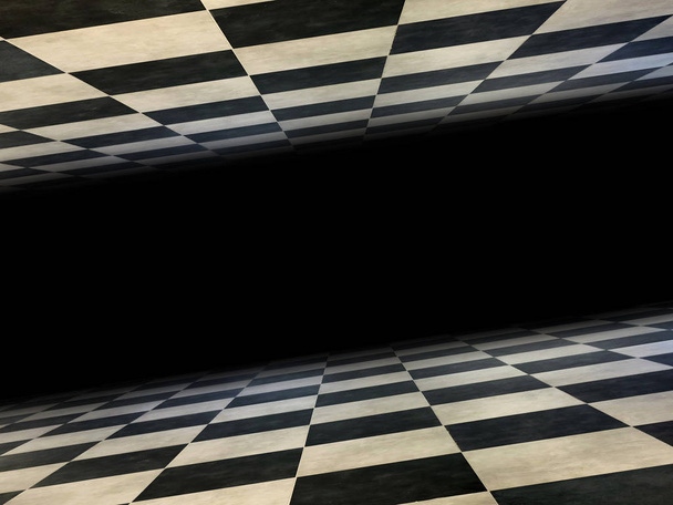 Checkered infinite room background texture. - Photo, Image