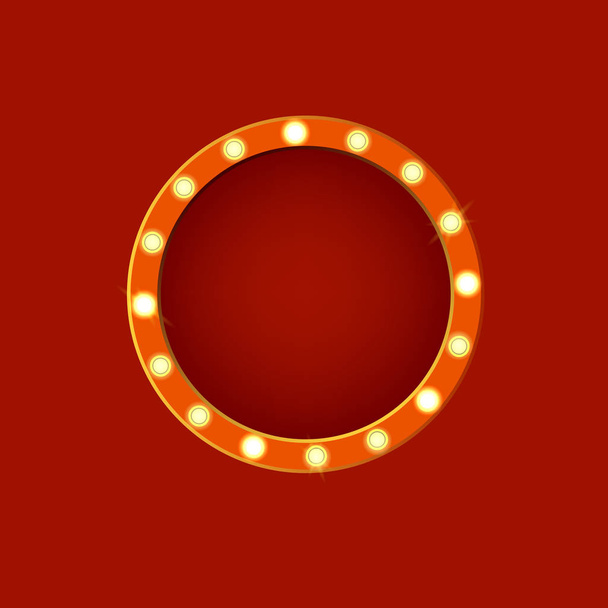 Realistische gedetailleerde 3d Glowing teken ronde. Vector - Vector, afbeelding