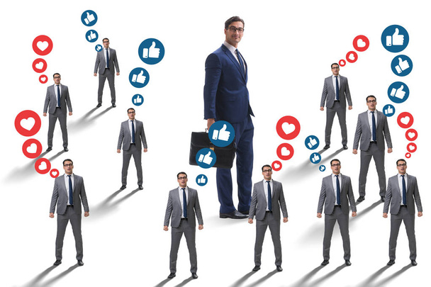 Concept of social networks with businessmen - Photo, Image