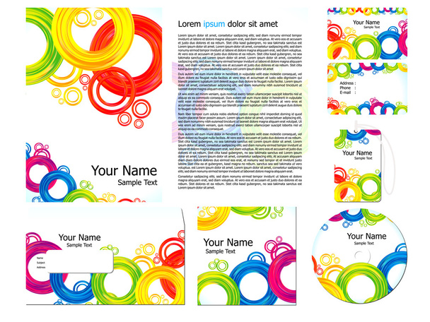 abstract colorful corporate id template - Vector, afbeelding