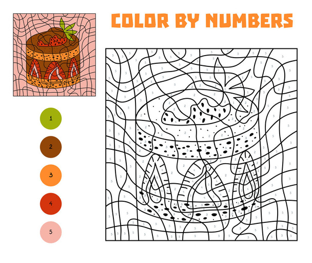 Color by number, education game for children, Cupcake - Vector, Image
