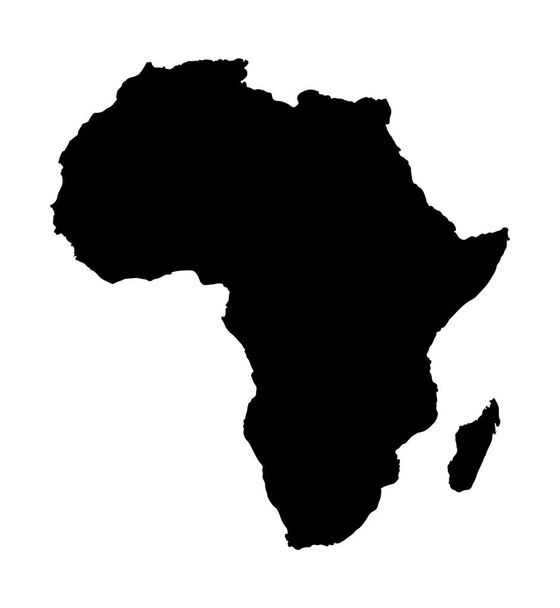 Afrika elszigetelt a fehér háttér megjelenítése. Világ Térkép vektoros illusztráció . - Vektor, kép