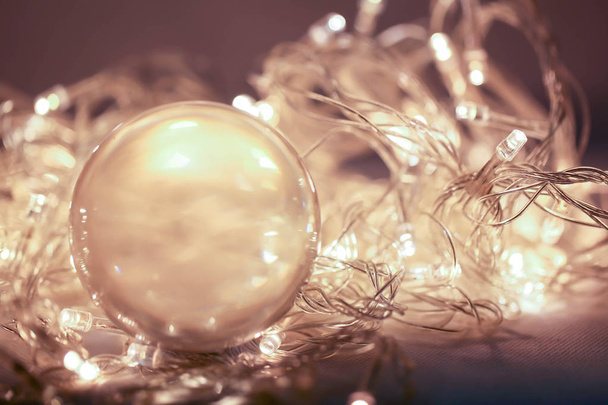 Cristal ball  Abstract lighting Bokeh defocused background from cristal light fixture - Photo, Image