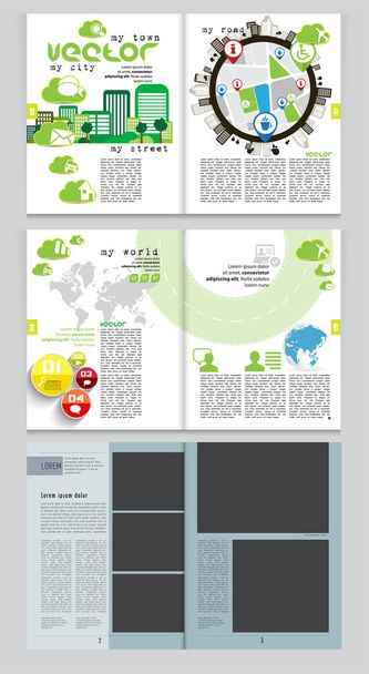 Diseño del folleto fácil de editar
 - Vector, Imagen
