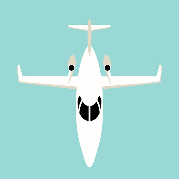 jetliner, vektoros illusztráció, lapos stílusú, elöl  - Vektor, kép