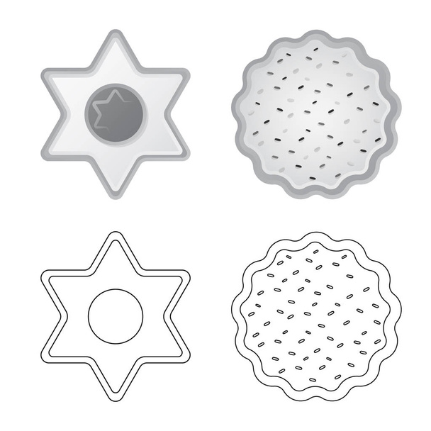 Isolated object of biscuit and bake symbol. Collection of biscuit and chocolate vector icon for stock. - ベクター画像