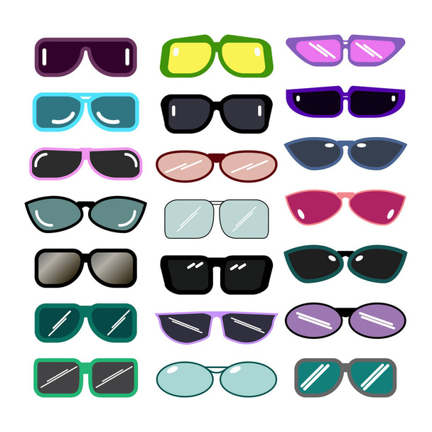 set of glasses. multicolor vector illustration on white background - Вектор,изображение