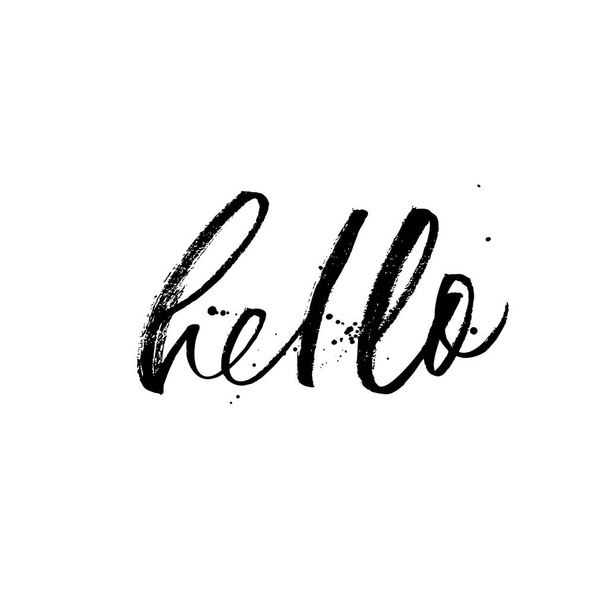 Hello phrase. Modern vector brush calligraphy. Ink illustration with hand-drawn lettering.  - Διάνυσμα, εικόνα