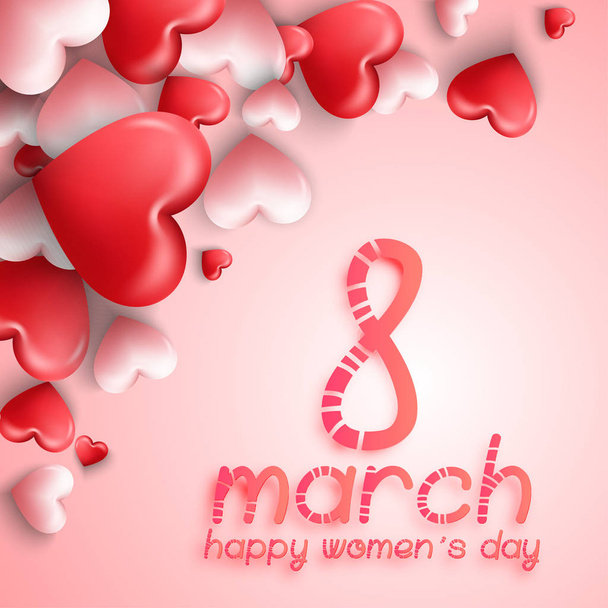 8 March Happy Women's Day on pink background - Vector, Image