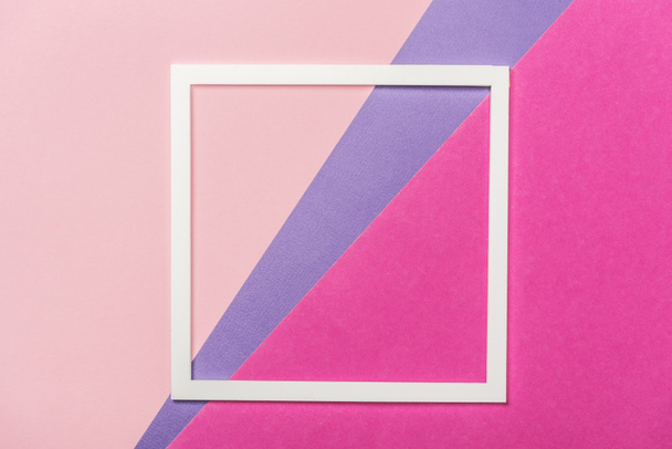 white paper square frame on tricolor background  - Fotografie, Obrázek