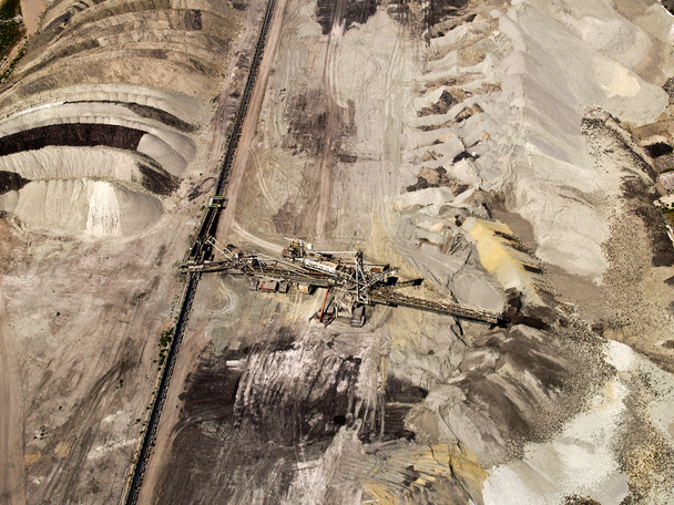 Dust deposition in coal mine, aerial view - Photo, Image