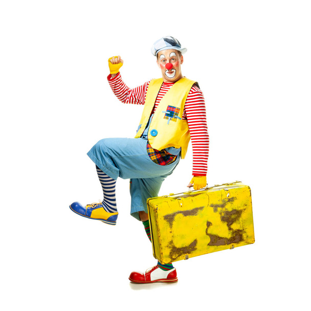 Zabawny klaun z uśmiechniętą radosną miną - Zdjęcie, obraz