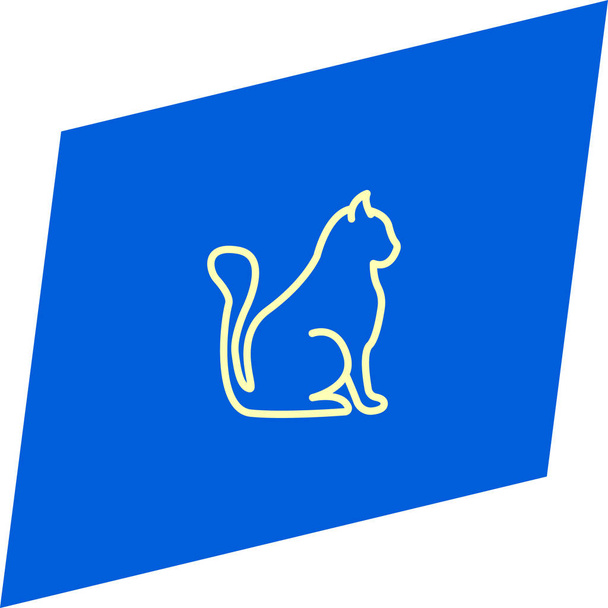 минималистичная иконка плоского вектора на синем фоне, концепция домашних животных
  - Вектор,изображение