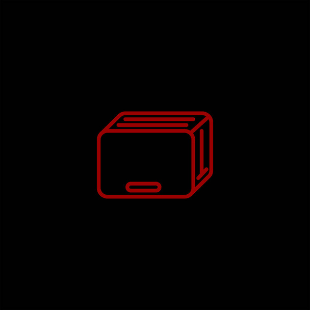 minimalistic flat vector icon on black background, kitchenware concept - Vetor, Imagem