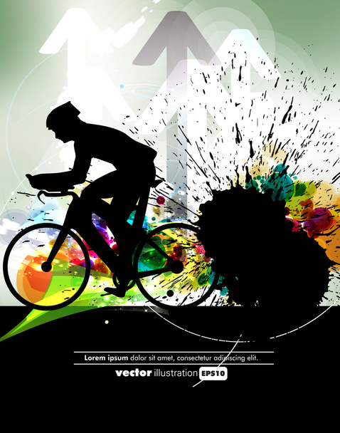 Spor road bike Bisiklet binici. vektör - Vektör, Görsel