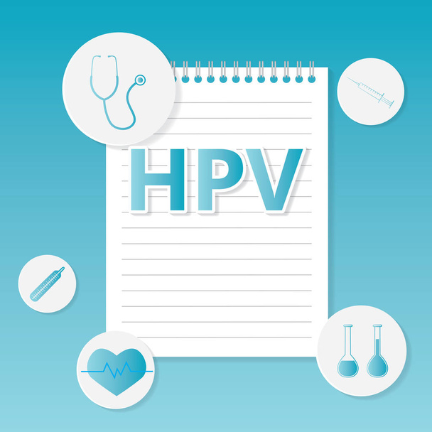 HPV (Human Papillomavirus) tıbbi kavramı-vektör çizim - Vektör, Görsel