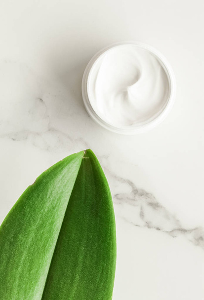 Anti-age cream products on marble, flatlay - skincare and body care, luxury spa and clean cosmetic concept. Beauty of an organic spa experience - Photo, Image