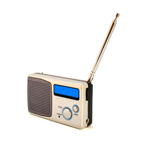 Foto de hermosa mini radio aislada sobre fondo blanco
 - Foto, imagen