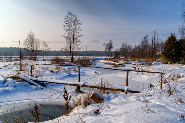 Zima na Podlasiu, Dolina Narwi - Zdjęcie, obraz