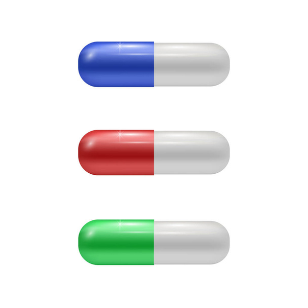Színes orvosi tabletták csoportja. Kábítószer-készlet. - Fotó, kép