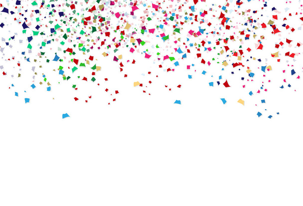 Renkli konfeti, kağıt dağılım kutlama parti arka plan vektör çizim - Vektör, Görsel