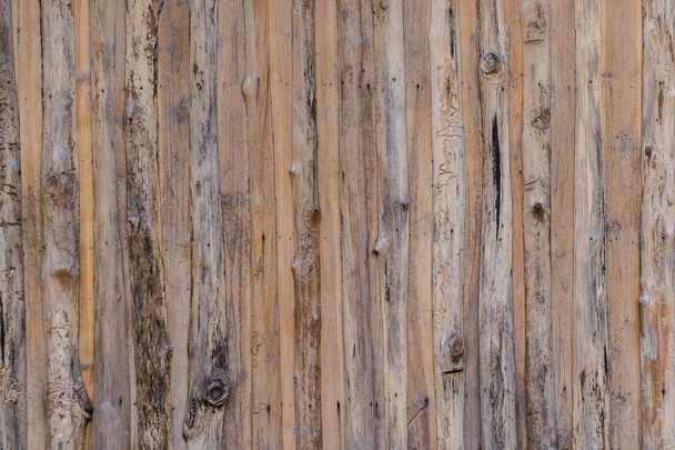 Old wooden wall from tree bark nature design concept ,Wood texture background for the design backdrop in concept decorative objects. - Foto, Bild