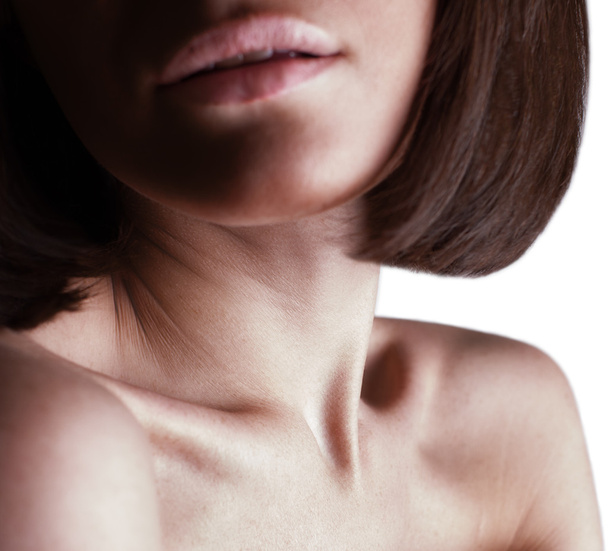 Beautiful girl lips, neck and shoulders - Foto, imagen