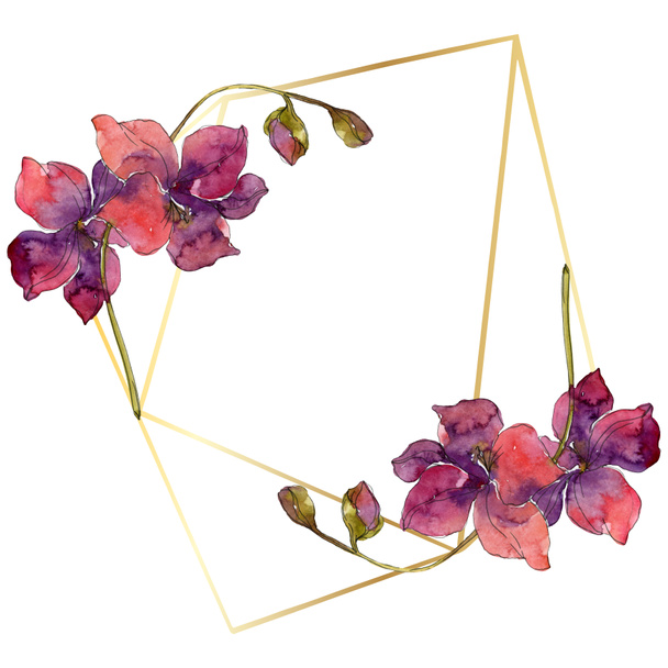 Blüten isoliert auf weiß. Aquarell Hintergrundillustration Set. Rahmen-Bordüre mit Kopierraum. - Foto, Bild