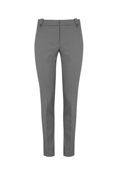 Elegantní šedé Dámské úzké nohavice kalhot izolovaných na bílém pozadí - Fotografie, Obrázek