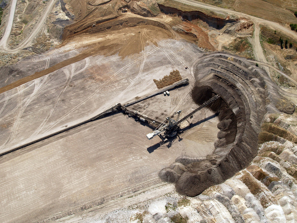 Coal mine transfer belt, aerial view - Photo, Image