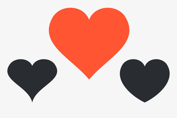 Herz einfache Symbole. Symbol der Liebe. Glücklicher Valentinstag - Vektor, Bild