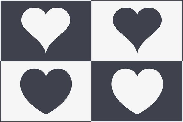 Coração Ícones simples. Símbolo do Amor. Feliz Dia dos Namorados
 - Vetor, Imagem