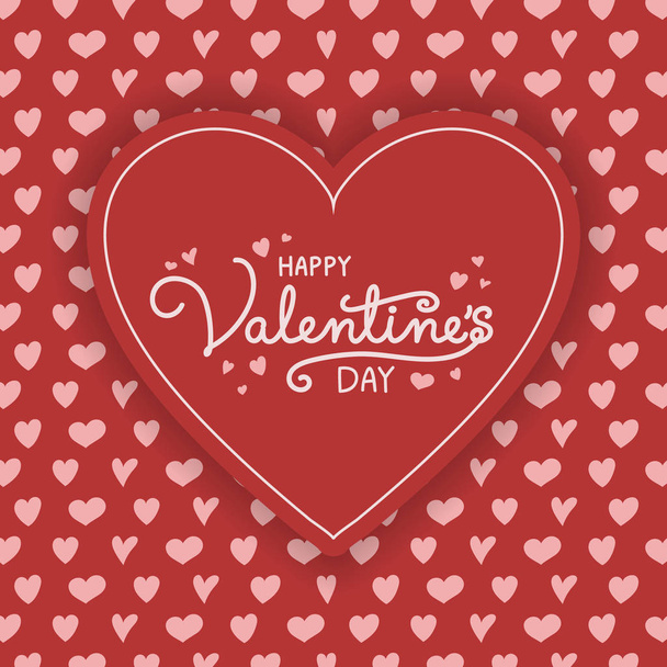 Valentine's Day poster with cute hearts. Vector - Διάνυσμα, εικόνα