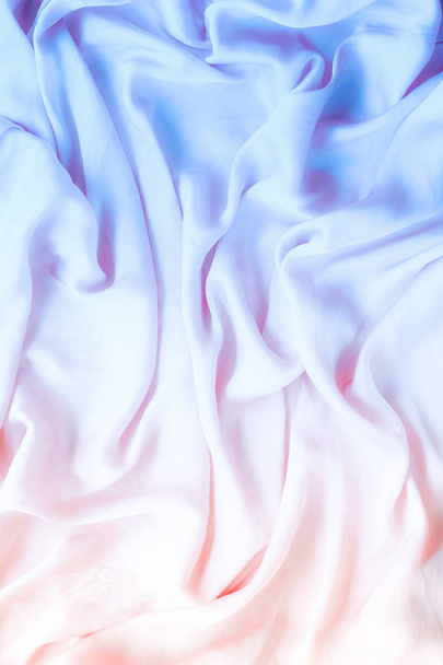 Ondas de seda suaves de neón, planas: elegantes texturas de tela, fondos abstractos y un moderno concepto de colores pastel. Siente el sentido del lujo atemporal
 - Foto, Imagen