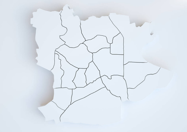 Krefeld and his districts -- 3D Rendering - Photo, Image