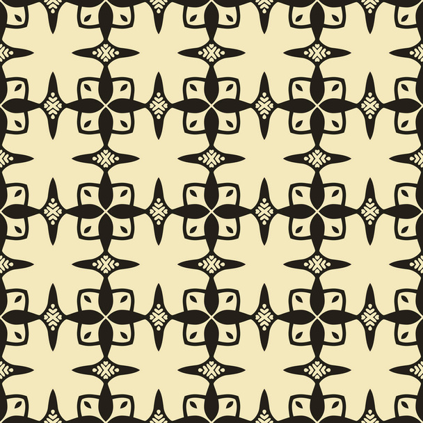 Seamless illustrated pattern made of abstract elements in beige and black - Vettoriali, immagini